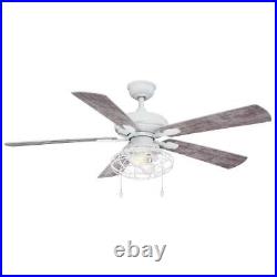 LED Matte White Ceiling Fan With Light Kit 52 Living Room (Ceiling Fan Only)