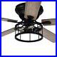 Lamober Ceiling Fan 13x52 Black Hugger withLight Kit+Remote Control Heavy Duty