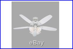Landry 52in. Indoor White Ceiling Fan with Light Kit 5-white blades Remote New
