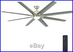 Large Ceiling Fan 72 in. LED Outdoor Brushed Nickel Light Kit Remote Control
