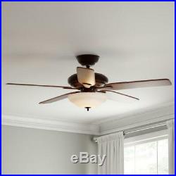 Led Indoor Mediterranean Bronze Ceiling Fan With Light Kit And Remote Control