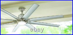Lg 72 Indoor/Outdoor Brushed Nickel Ceiling Fan withLight Kit & Remote, Wet-Rated