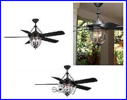Litex 52-in Antique Bronze Downrod Mount Ceiling Fan with Light Kit and Remote