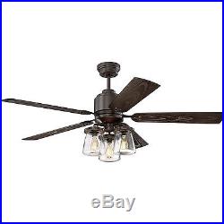 Litex Industries Andrus Collection 52 Ceiling Fan & Light Kit With Remote Control