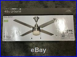 Litex Urbana 48-in Brushed Chrome Ceiling Fan with Light Kit (4-Blade) UB48BC4L
