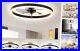 Low Profile Ceiling Fans with Lights and Remote, 19.7in Flush Mount A-Black