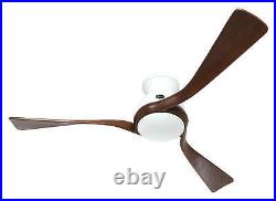 Low profile ceiling fan with remote DC fan Eco Regento White Walnut 140 cm 55