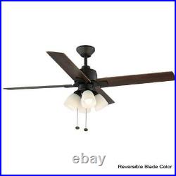 Malone 54 in. LED Oil-Rubbed Bronze Ceiling Fan with Light Kit by Hampton Bay
