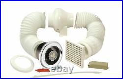 Manrose 100mm In-Line Bathroom Extraction Fan Kit with LED Lamp LEDSLCFDTCN