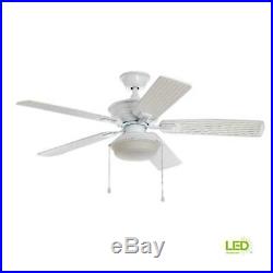 Marshlands 52 in. LED Indoor/Outdoor White Ceiling Fan with Light Kit