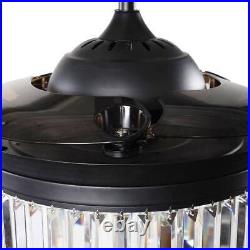 Matrix decor Ceiling Fan 42 with Light Kit + Remote Control Retractable Black