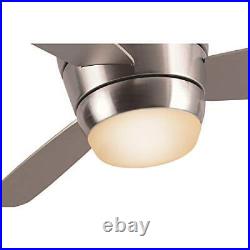 Mazon 44-in Brushed Nickel Flush Mount Indoor Ceiling Fan with Light Kit and