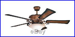 Mediterranean Walnut 56 Ceiling Fan With Light Kit And Remote