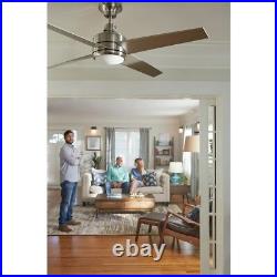 Mercer 52 in. LED Ceiling Fan Indoor Brushed Nickel with Light Kit Remote Control