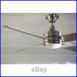 Mercer 52 in. LED Indoor Brushed Nickel Ceiling Fan with Light Kit and Remote