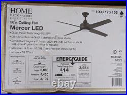 Mercer 56 in. Integrated LED Indoor Oil Rubbed Bronze Ceiling Fan with Light Kit