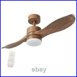 Merra 42 2-Blade Natural Walnut Ceiling Fan with LED Light Kit, Remote Control
