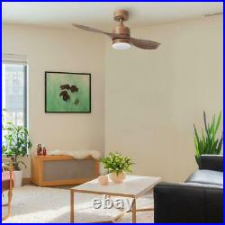 Merra 42 2-Blade Natural Walnut Ceiling Fan with LED Light Kit, Remote Control