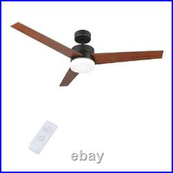 Merra 52 LED Indoor Old Bronze Ceiling Fan with Light Kit and Remote Control