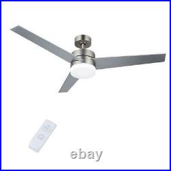 Merra 52 in. LED Indoor Brushed Nickel Ceiling Fan with Light Kit