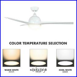 Merra 52 in. LED Indoor White Ceiling Fan with Light Kit and Remote Control