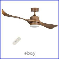 Merra 52 inLED Indoor Natural Walnut Ceiling Fan with Light Kit and Remote Control