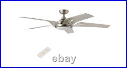 Merra 56 in Indoor Light Kit and Remote Control LED Brushed Nickel Ceiling Fan