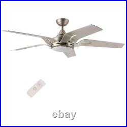 Merra Ceiling Fan With Light Kit And Remote Control LED 56-Inch Brushed Nickel
