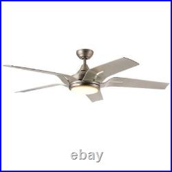 Merra Ceiling Fan With Light Kit And Remote Control LED 56-Inch Brushed Nickel