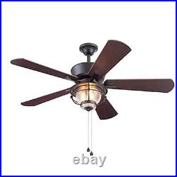 Merrimack II 52-In Matte Bronze LED Indoor/Outdoor Ceiling Fan with Light Kit 5