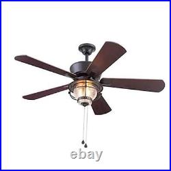 Merrimack II 52-in Matte Bronze LED Indoor/Outdoor Ceiling Fan with Light Kit