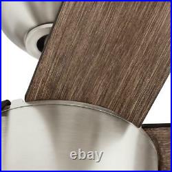 Merwry 52 in. Integrated LED Indoor Brushed Nickel Ceiling Fan with Light Kit