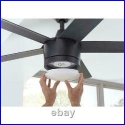 Merwry 52 in. Integrated LED Indoor Matte Black Ceiling Fan WithLight Kit & Remote