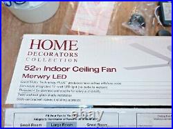 Merwry 52 in. Integrated LED Indoor White Ceiling Fan With Light Kit & Remote cont