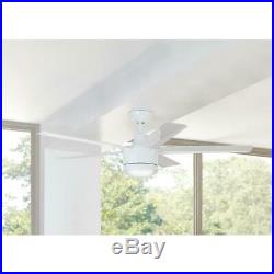 Merwry 52 in. Integrated LED Indoor White Ceiling Fan with Light Kit and Remote