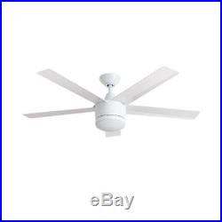 Merwry 52 in. Integrated LED Indoor White Ceiling Fan with Light Kit and Remote