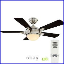 Midili 44'' LED Indoor Brushed Nickel Ceiling Fan with Light Kit by Hampton Bay