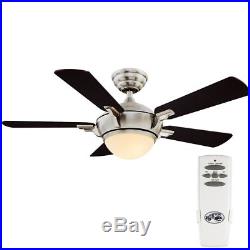 Midili 44 in. LED Indoor Brushed Nickel Ceiling Fan with Light Kit and Remote C
