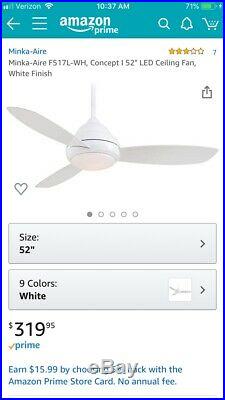 Minka Aire Fans F517-WH Concept I 52 Ceiling Fan with Light Kit White
