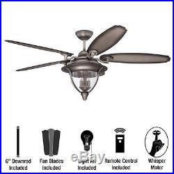 Miseno MFAN-700 Traditional 56 Outdoor Ceiling Fan with Integrated Light Kit
