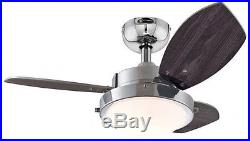 Modern 30-inch Ceiling Fan Light Kit 3-speed Bedroom Indoor Air Contemporary New