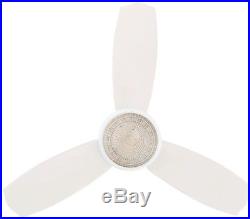 Modern 44 in White Ceiling Fan Flush Mount 3 Blade Light and Remote Control Kit