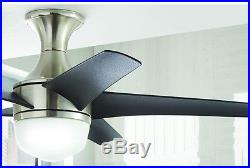 Modern 44 inch Ceiling Fan with LED Light and Remote Control Kit Brushed Nickel