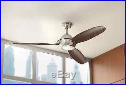 Modern 60 in. Outdoor Ceiling Fan Light Kit Large Brushed Nickel LED Energy Star