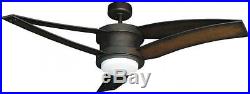 Modern Ceiling Fan 52 in Glass dome Light Kit Oil Rubbed Bronze Curved Blades