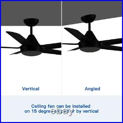 Modern Ceiling Fan with Light 48'' 5-Blade Ceiling Fan with Light Kit and Dimmab