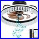 Modern Crystal Flush Mount Ceiling Fan with Lights and Remote 20'' Bluetooth Cei