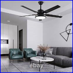 Modern Outdoor Remote Control Ceiling Fan Silent Motor with LED Light 3 Colors
