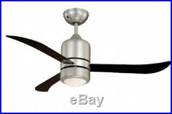 Modern ceiling fan with light kit and remote Loft Nickel / Black 112 cm 44