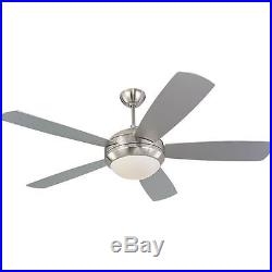 Monte Carlo 5DI52BSD-L, Discus 52 Ceiling Fan With Light Kit In Brushed Steel
